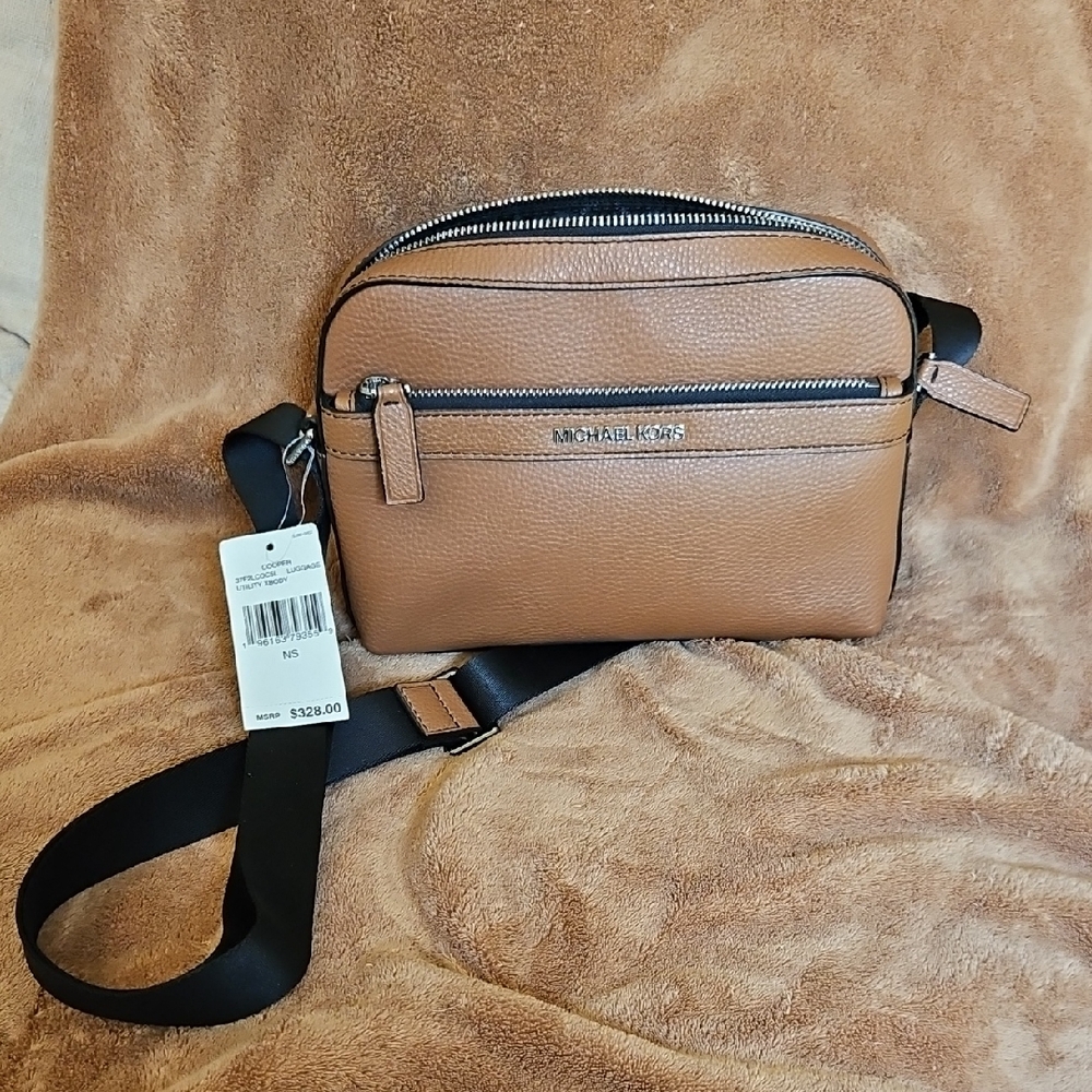 Michael Kors Brown and Black Crossbody Bag Mens or Womens